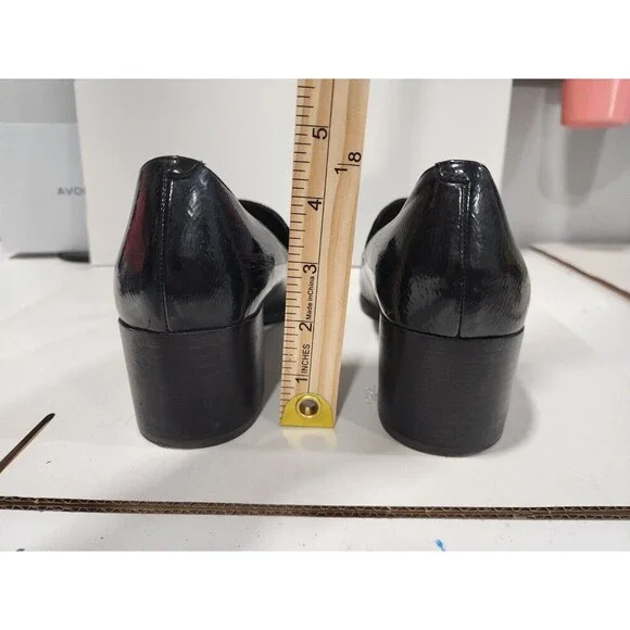 Marc Fisher Womens Size 7.5M Black 2 Inch Block Heel Loafers Fall Shoes - Picture 5 of 6